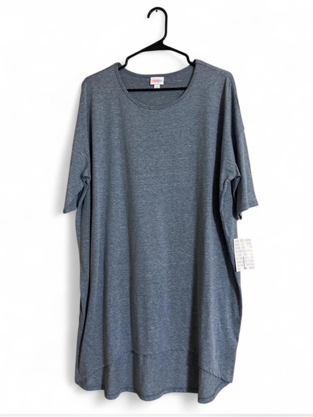 2/$30 LuLaRoe Tunic Top Sz L IRMA Heather Gray High/Low Hem Oversized